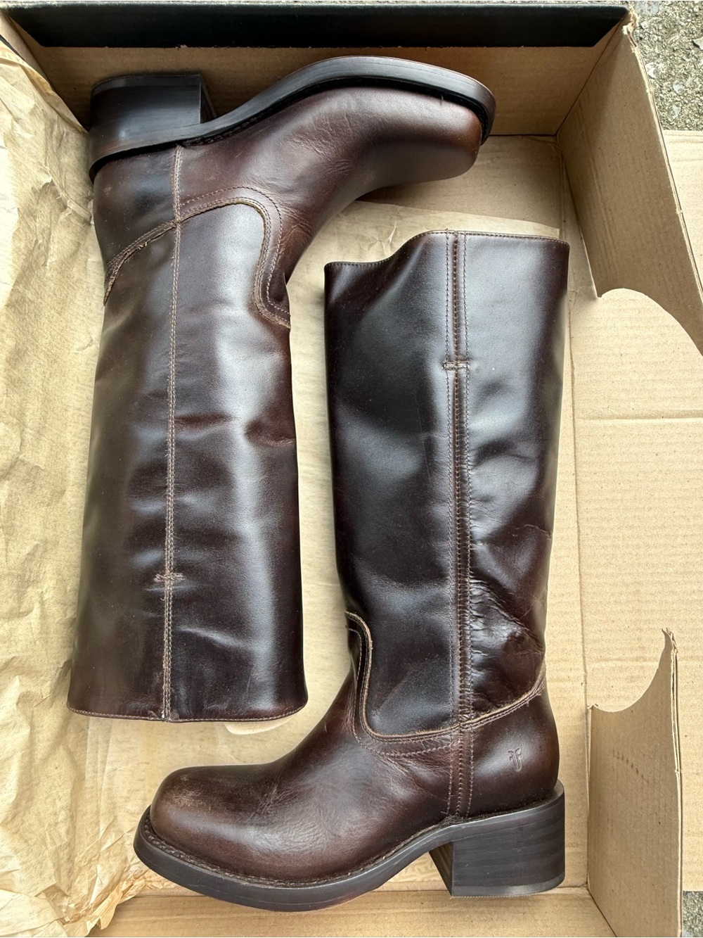 Women’s Bourbon Leather Frye Campus Boots